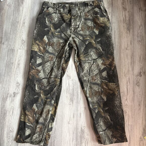 Carhartt Camo Pants Mens 44x34 Camo B158 CMO Realtree Dungaree Carpenter Hunting - Picture 1 of 11